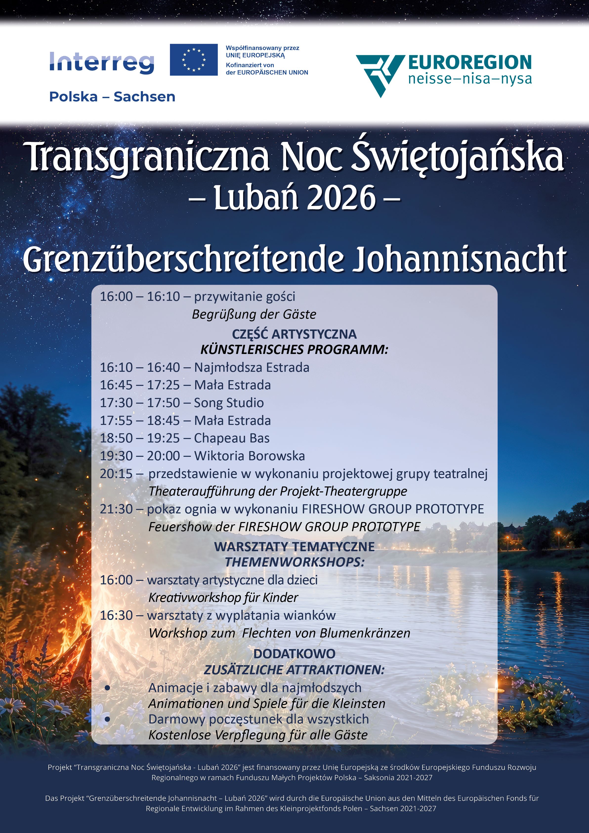 Plakat -Grenz&uuml;berschreitende Johannisnacht 2026